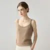 Top de chaleco de punto, sin mangas, estilo nuevo, tejido de mezcla de cachemira Consinee, prenda interior versátil de color liso