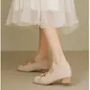 Zapatos Mary Jane Cuadrados de Moda 2026 para Mujer, Zapatos Bajos Tendencia Primavera y Verano con Moño y Suelas Suaves y Cómodas