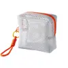 Bolsa de Almacenamiento de Malla Transparente Portátil para Maquillaje y Monedas con Diseño de Apertura Grande Bolsa de Almacenamiento Dopamina
