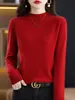 Suéter de Cachemira para Mujer Otoño e Invierno, Suéter Holgado de Cuello Medio Alto de Cachemira, Suéter Base de Lana Versátil, Engrosado