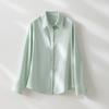 Camisa feminina nova de primavera e verão 25 anos fibra de bambu antirrugas respirável ombro manga longa camisa atacado uma geração de cabelo