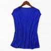 Tejido de Seda Manga Corta para Mujer 2021 Nuevo Top Holgado para Mujer Verano Delgado Estilo Adelgazante Versátil Camiseta de Cuello en V para Mujer