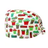 [En Stock] Gorro Quirúrgico Transfronterizo de Amazon para Personal Médico Oral y Dental Dibujo Animado Gorro de Enfermera Navideño
