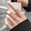 Anillo Minimalista de Diamantes Brillantes Estilo Coreano para Mujer, Lujo Ligero, Exquisito, Estilo Fresco y Discreto, Anillo de Banda Lisa, Diseño de Nicho, Sensación de Alta Gama, Anillo para el Dedo Índice