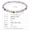 Pulseira de diamante arco-íris para mulheres, joia fina de zircônia colorida de luxo leve, requintada e versátil, ajustável, acessório de alta qualidade