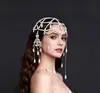 Nova corrente de chapéu com franja de pérola artificial tecida estilo europeu e americano, acessório de cabelo de noiva elegante e sofisticado, versátil para styling de fotografia de viagem