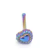 Venta directa de fábrica transfronteriza galvanizado de acero inoxidable moda europea y americana barra recta 5 barras 7 barras y así sucesivamente joyería de piercing en la nariz
