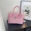 Bolsa Quadrada Pequena de Mão Cor de Doce Estilo Coreano para Mulheres 2026 Verão Nova Bolsa Elegante de Cor Sólida com Alça Única Bolsa Moderna de Ombro