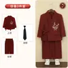 Roupa de Ano Novo para Meninos, Traje de Inverno Novo Estilo Chinês, Conjunto de Terno Bordado Tradicional, Fantasia de Performance para Apresentador