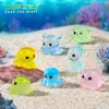Micro-Paisaje Creativo Luminoso Caballo Marino Pulpo Animal Lindo Acuario Paisajismo Decoración DIY Accesorios Pequeños Adornos