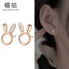 Xigu E1485 aretes de conejo de plata S925 para mujer, aretes para dormir sin perforación, aretes de nuevo diseño