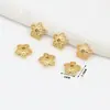 Cuentas Espaciadoras de Cobre Chapado en Oro de 18 Quilates con Forma de Flor para Joyería Hecha a Mano DIY Pulsera Collar Soporte de Cuentas C02