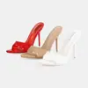 Comercio Electrónico Transfronterizo Nuevo Estilo Versátil Cómodo Minimalista Sexy Ropa de Abrigo Sandalias de Tacón Alto Abiertas Chanclas Talla Grande Venta Directa de Fábrica