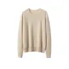 Otoño e Invierno Nuevo Suéter de Punto de Cachemira Pura con Cuello Redondo para Mujer, Capa Base Estilo Coreano, Suéter Adelgazante de Color Sólido