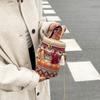 Bolso Cilíndrico Estilo Étnico Bolsa Pequeña para Teléfono Móvil para Mujer 2025 Bolso Cruzado de Hombro de Moda Retro con Borlas Bolso de Celebridad de Internet