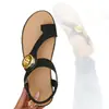 Sandálias 2026 Verão Planas Estilo Romano Feminino Tira com Passador para Dedos Versátil Confortável Sapatos de Praia Sandálias de Verão para Mulheres de Meia-Idade