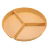 Plato de Cena Dividido de Paja de Trigo Hogareño Cuantitativo Plato de Comedor de Tres Compartimentos Alto Valor de Color Redondo Plato Reductor de Grasa Plato de Plástico Venta al por Mayor