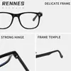 Gafas Leiren para Niños Plaza de Silicona Anti Luz Azul Sin Receta, Lindo Bebé Bloqueo de Color Remache Retro Montura para Miopía