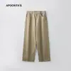 Ropa Masculina Apo Pantalones Deportivos Casuales de Algodón Puro para Hombre Otoño de Gama Alta Sueltos de Pierna Ancha Simples Versátiles Largos