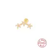 Pendientes de Plata de Ley 925 Estilo Ins Europeo y Americano, Tachuelas para Cartílago del Oído con Elemento Hip-Hop Transfronterizo, Pendientes para Mujeres y Hombres, Tachuelas de Diablo