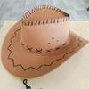 Festival de fotos de viajes, sombrero de actuación, piel de pollo, piel de ciervo, terciopelo, caballero, sombrero de vaquero occidental, sombrero para el sol, sombrero de paja al por mayor