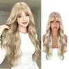 Peluca Amazon Dorada Larga y Rizada para Mujer, Ligera y Suave, Versátil para el Uso Diario, Estilo Europeo y Americano, Rizo de Onda Grande