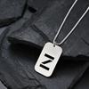 Collar Etiqueta Nombre Inicial Letra Etiqueta Militar Acero de Titanio Masculino de Moda Pareja Hip-Hop Calle Placa de Identificación Femenina de Moda Punk