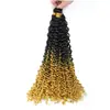 Peluca Waterdeep Degradado 100g 14 Pulgadas Cabello Rizado Ola de Agua Fibra Sintética Crochet para Cabello Artesanía Tejida a Mano Cabello Rizado