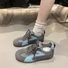 Tênis femininos estilo corrida amarelos, novo modelo outono 2026, versáteis e populares, tênis leves retrô com sola macia
