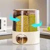 Nueva Caja de Almacenamiento de Granos de Cereal Giratoria de Gran Capacidad Sellada Cubo de Arroz Doméstico a Prueba de Insectos a Prueba de Humedad Cubo de Arroz