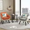 Sofá pequeño y moderno de un solo asiento para gente perezosa, adecuado para consulta psicológica, viviendas de alquiler económicas, apartamentos pequeños, mueble de ocio popular hecho de cuero y madera