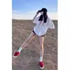 Camiseta Blanca de Puro Algodón de Manga Corta para Mujer, Nuevo Estilo Retro Americano de Verano 2026, Top de Moda Minimalista de Alta Gama