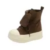 Nueva colección de principios de otoño 2026: zapatos de plataforma de suela gruesa, zapatillas casuales estilo coreano, zapatos de caña alta con cordones versátiles y de moda para mujer
