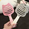 Nuevo Peine Esponjoso Autolimpiable de Dibujos Animados Tamaño Grande Desenredante Peine Superior Alto Esponjoso Peine de Peinado Cabello Largo Cabello Rizado Peine Masajeador