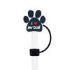 Huella de pata de cachorro linda fiesta DIY cubierta para pajita tapón de polvo PVC funda de pajita de dibujos animados tapa de pajita accesorios decorativos