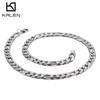 Colgante de acero inoxidable directo de fábrica con cadena acero titanio collar para hombre hijo-madre collar NK color acero de 9 mm con eslabones