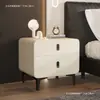 Mesita de noche de almacenamiento minimalista italiana E1 ecológica completamente montada 40 de ancho pequeña estilo crema necesita instalar las cuatro patas usted mismo
