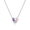 Collar de Corazón de Mariposa Nuevo de Cobre Blanco Más Vendido Transfronterizo, Diseño Original, Lujo Ligero, Accesorio de Cadena para Clavícula Versátil para Mujeres