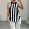 2026 Camiseta de Manga Corta a Rayas con Estampado y Cuello, Camisa Top para Mujer, Comercio Exterior Transfronterizo Europeo y Americano Amazon