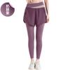 Calça de Yoga Anti-luz Noordin Falsa de Duas Peças Combinando Cores Alta Elasticidade Secagem Rápida Cintura Alta Afunilada na Barriga Calça Fitness