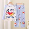 Ropa de Casa Transfronteriza para Bebés y Niños Niños y Niñas Pijama de Manga Larga Delgado Tailandés Grande Infantil Dibujos Animados Traje de Aire Acondicionado Conjunto