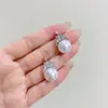 Pendientes de Perla con Corona Super Brillante Incrustada de Diamantes Estilo Coreano, Lujo Ligero, Estilo Socialité, Exquisitos, Modernos, Únicos y Versátiles