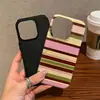 Funda de teléfono popular de Shopee con rayas rosa y marrón retro, funda de película dos en uno para iPhone 17, funda protectora para Apple 18pm