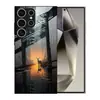 Aplicable para Funda de Teléfono Samsung S26ULTRA A57 Bosque Alce S24 Funda Protectora Carcasa de Cristal Templado A07 Atardecer