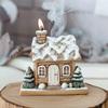 Chimenea de Navidad Transfronteriza Cabaña Nieve Invierno Horno de Incienso Accesorios Decorativos Adornos para Sala de Estar en Casa Artesanías de Resina