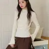 Fábrica de Suéteres Dalan Source Suéter de Punto Pulóver Color Sólido Otoño e Invierno Camisa Base Ajustada con Borde Fruncido para Mujer