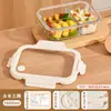 Pote de Vidro Borossilicato para Almoço, Recipiente para Armazenamento de Alimentos no Micro-ondas, Marmita para Trabalhadores de Escritório, Tigela de Vidro, Recipiente para Alimentos, para Micro-ondas
