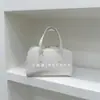 Armário de Bolsa Pequena Estilo Coreano Bolsa de Mão Vermelha Ombro Único Simples Couro Cera de Óleo Bolsa Boston de Boliche Bolsa Transversal