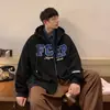 Suéter cárdigan para hombre, estilo Hong Kong para otoño e invierno, holgado, con capucha, nuevo lanzamiento 2024, marca de tendencia Ins Plagianus, chaqueta abrigo guapo