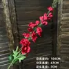 Decoração de flor artificial tom avermelhado em haste única, bola de flor para corredor de flor de seda, material para arranjo de flor de mesa para restaurante e casamentos ao ar livre